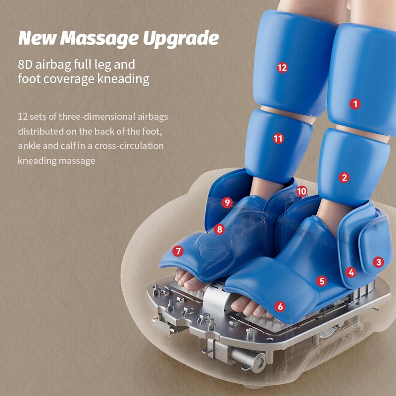 Electric Foot Massager with Heat and Airbag Shiatsu - Tidesmit Z12 Relaxation Treatment Tidesmit