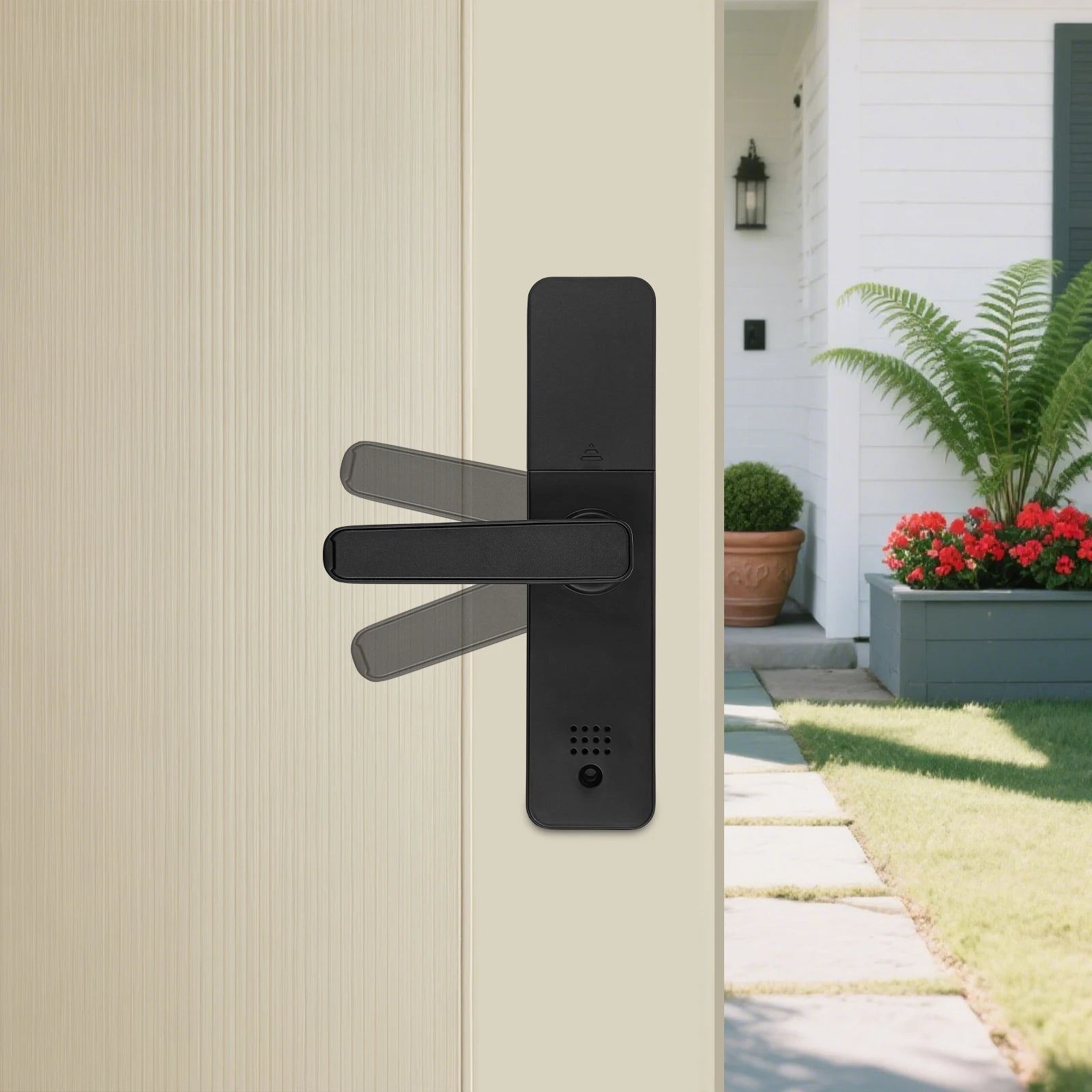 Smart Door Lock Fingerprint Password WiFi TUYA APP Electronic Keypad Lock with 180° Rotatable Handle 50 Fingerprints 100 Passwords Capacity Aluminum Alloy for Home Hotel Office Indoor Outdoor
