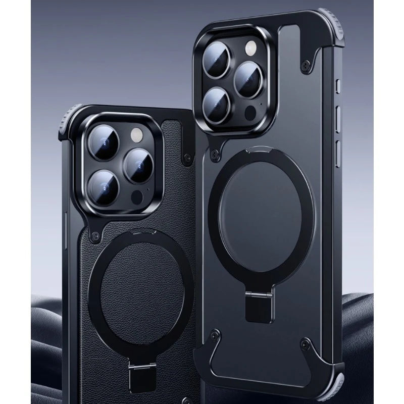 Magnetic iPhone 15 Pro Max Case Aluminum Alloy Shockproof Matte Cover Tidesmit
