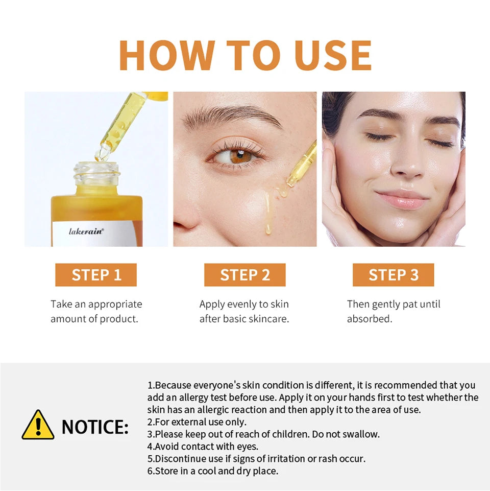 Kojic Acid Turmeric Niacinamide Serum Precise Dropper Design Deep Moisturizing Soothe Skin Brighten Skin Tone Facial Care