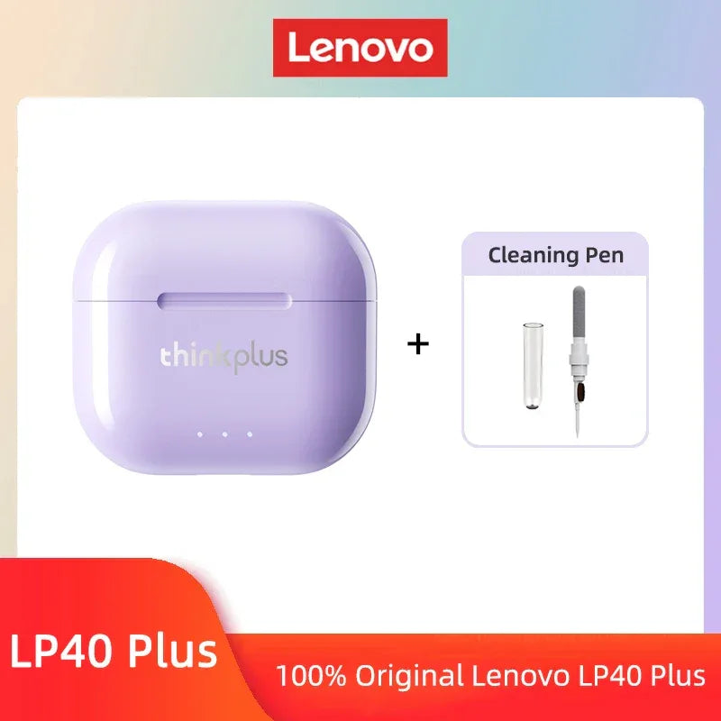 Lenovo LP40 II TWS Wireless Bluetooth Earphones by Tidesmit Purple Clean Pen Tidesmit