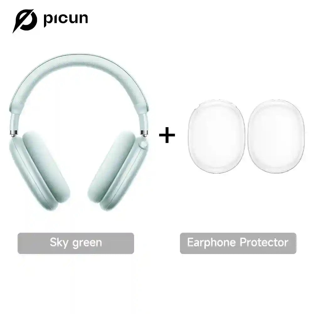 Wireless Headphones with 52dB Active Noise Cancelling & Spatial Audio Green with Case Tidesmit