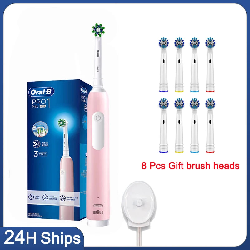 Oral B Sonic Electric Toothbrush Rechargeable 3D Rotating Tooth Brush 14 Days Long Battery Life 2Mins Smart Timer Pro600 Pro1Max