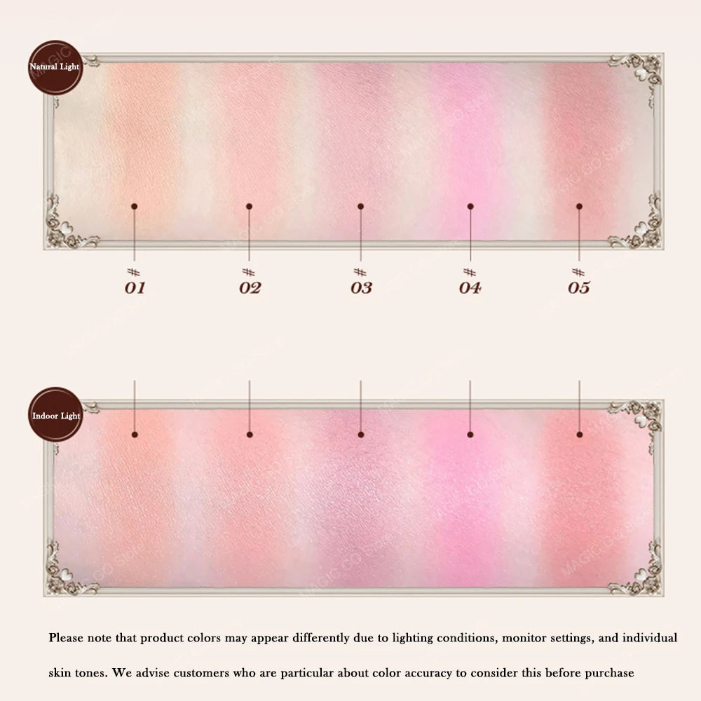 Tidesmit Sweetie Bear silk satin blush texture detail shot showing long lasting matte finish cheek powder