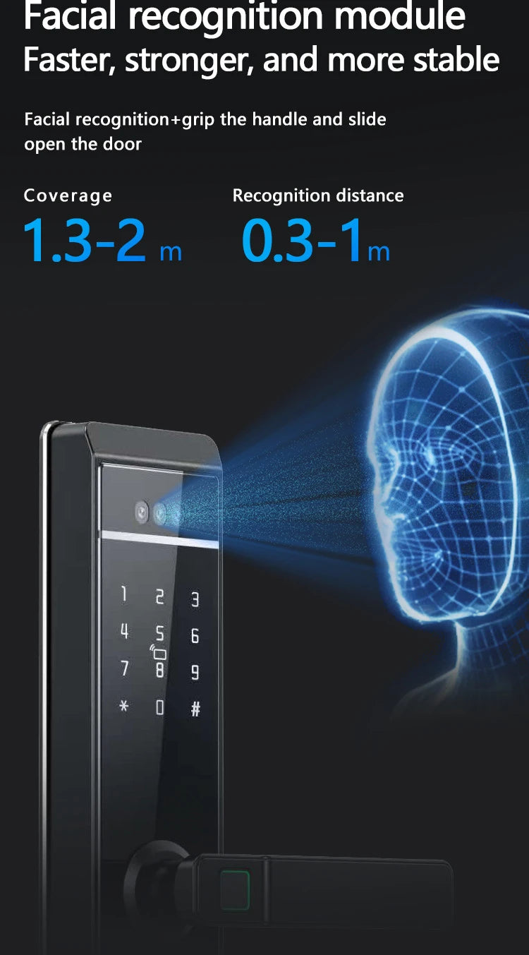 Camera Palm Vein Smart Fingerprint Lock  3D Face Recognition Fingerprint Password Smart Door Lock