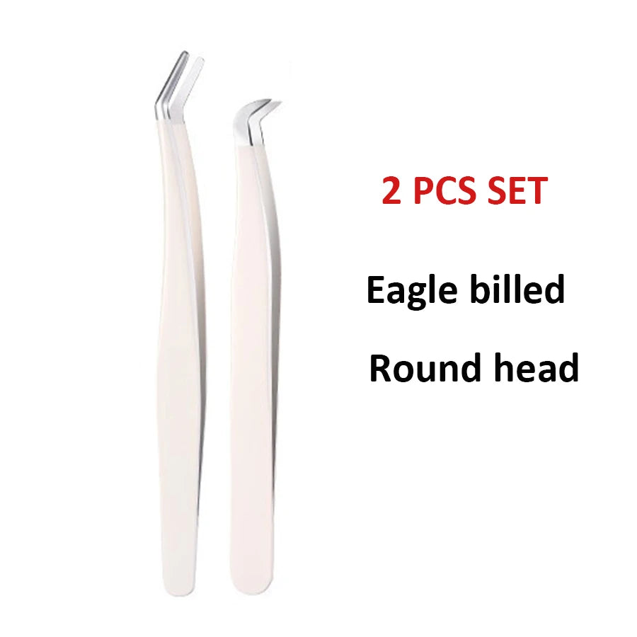 Eyelash Tweezers Precision Tool - Stainless Steel Crafting Tidesmit False Eyelashes 2 PCS C Tidesmit