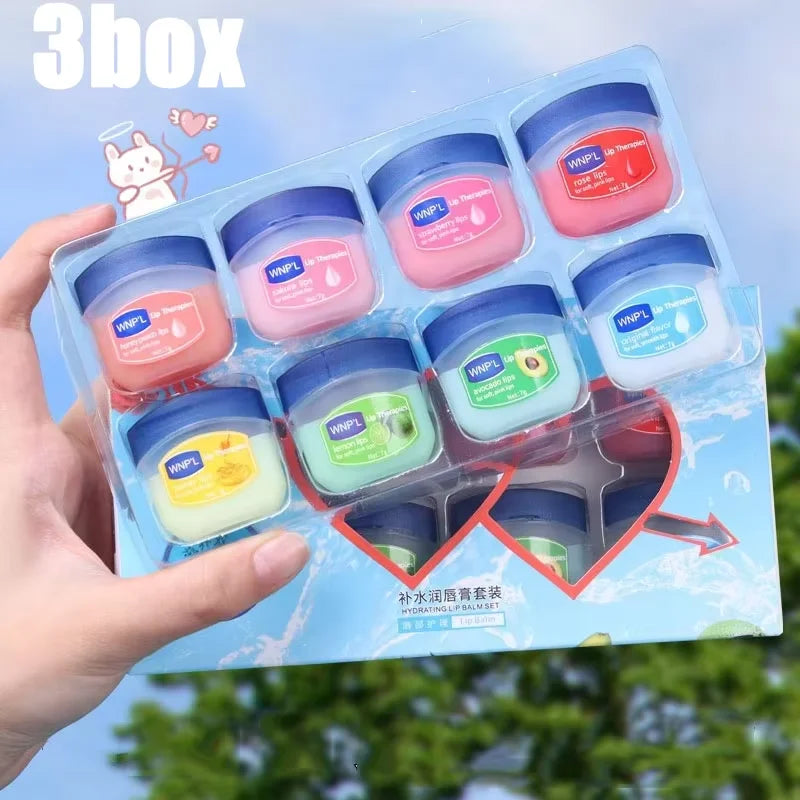 Moisturizing Lip Balm Set for Dry Chapped Lips - Natural Care Lip Care C-3box-8pcs Tidesmit