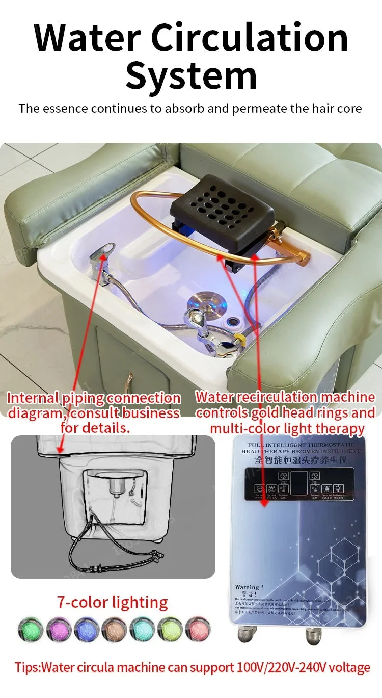 Electric Salon Massage Bed and Shampoo Chair – Ergonomic Spa Unit Massage Chairs Tidesmit