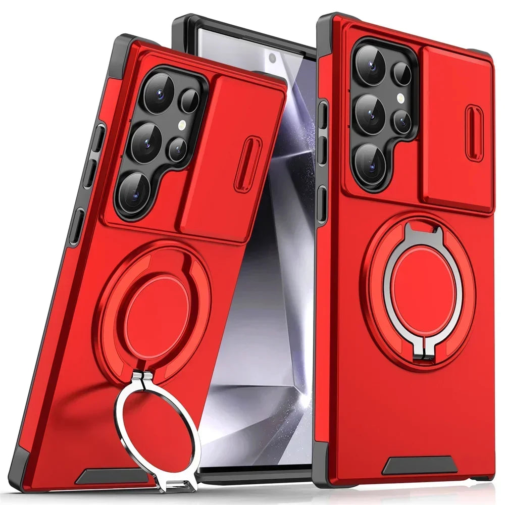 Samsung Galaxy S25 Magnetic Case with Camera Cover - Slim Fit Protection Red Tidesmit