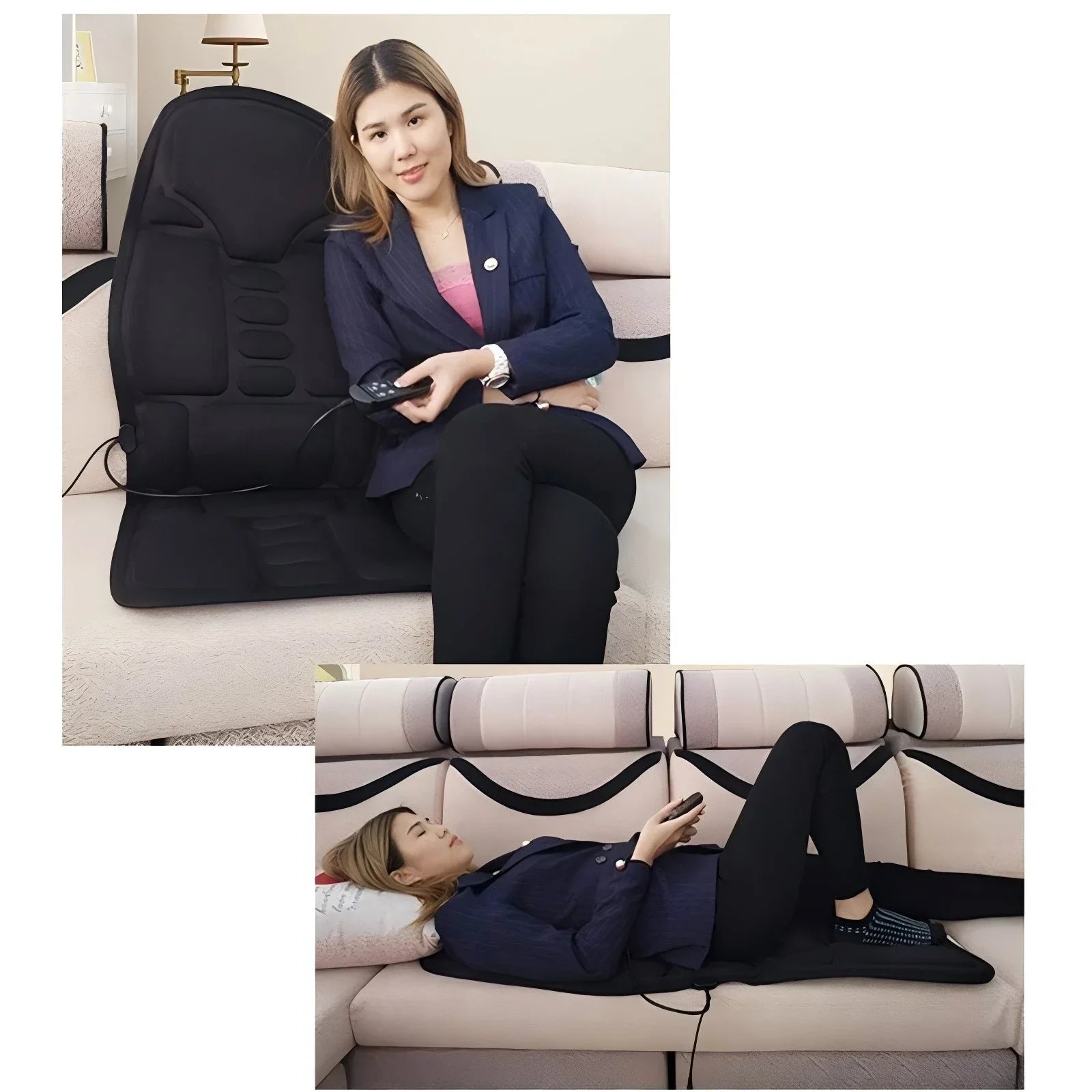 Portable Electric Massage Cushion for Neck and Back - Q120B-Car-Black Massage Cushion Tidesmit