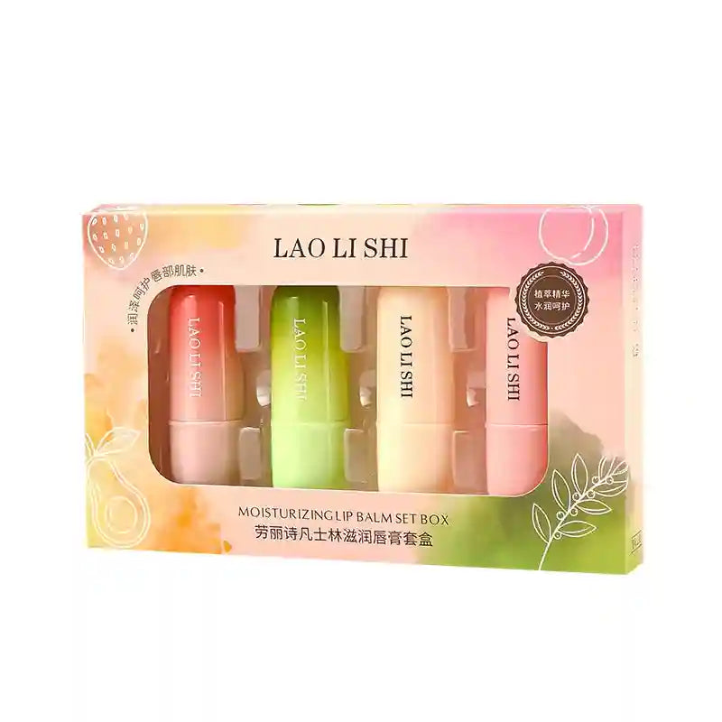 Moisturizing Lip Balm Set - 4 Nourishing Fruit Scents, 3.5g Each Lip Care Pink 3.5g 4 Pieces Tidesmit