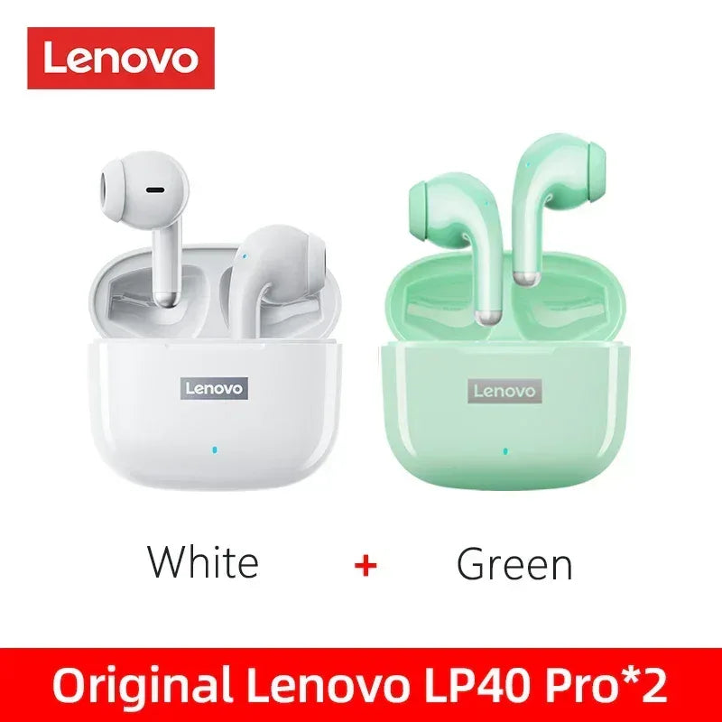 Lenovo LP40 Pro TWS Wireless Earphones Bluetooth 5.1 | Tidesmit 1 White 1 Green Tidesmit