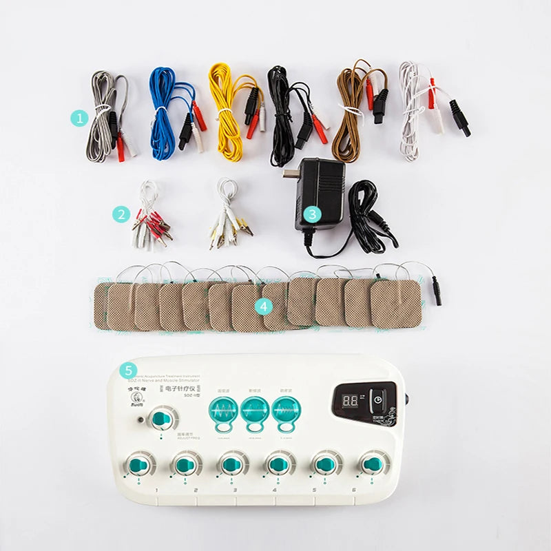 Electro Acupuncture Stimulator – 6 Channel Portable Wellness Tool Relaxation Treatment Tidesmit