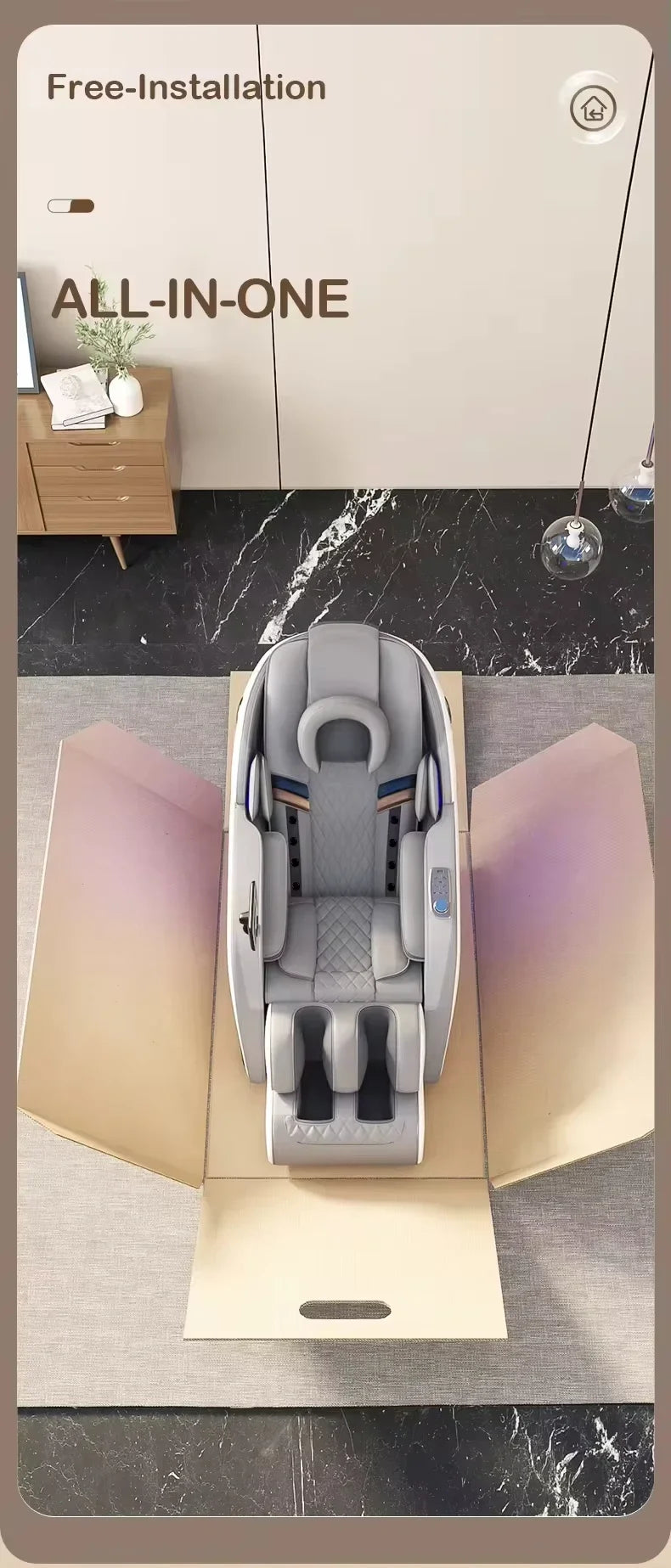 4D Zero Gravity Full Body Massage Chair - Blue | Tidesmit Massage Chairs Tidesmit