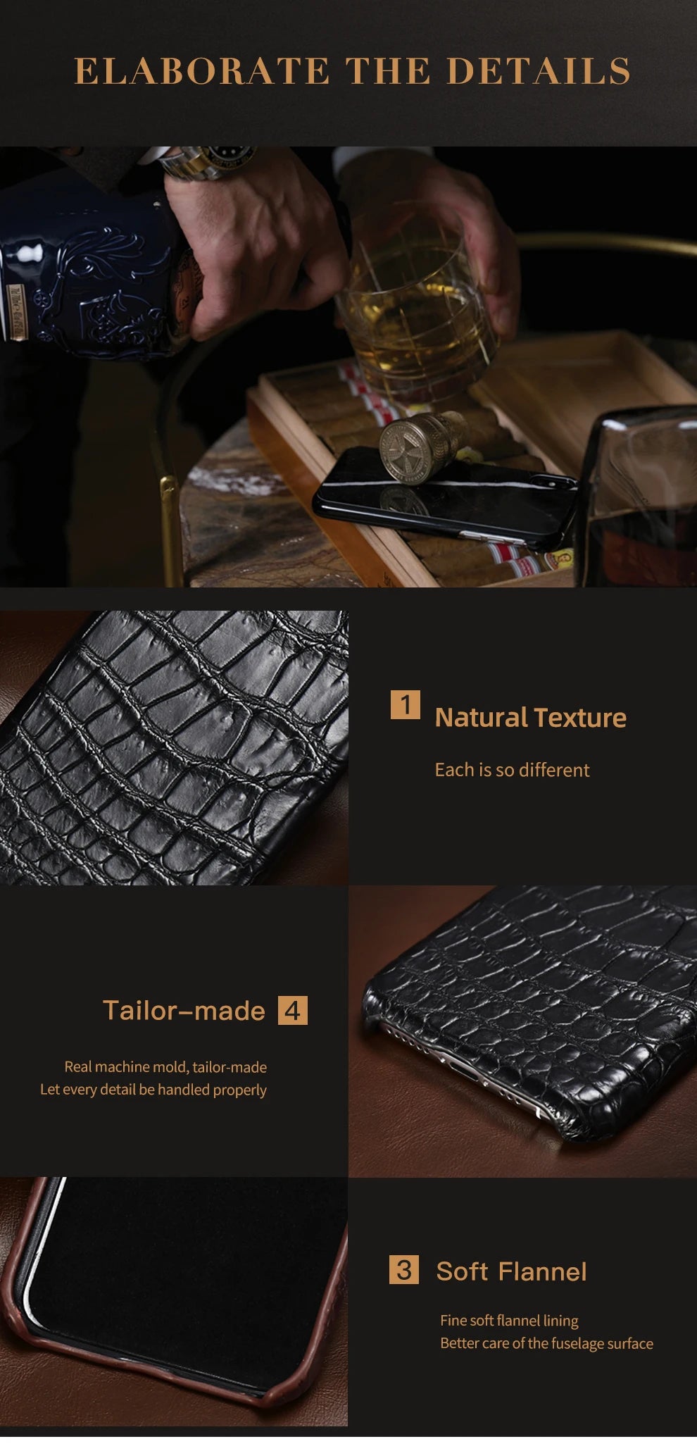 Crocodile Leather iPhone 17 Pro Case – Slim Shock-Absorbing Cover Tidesmit
