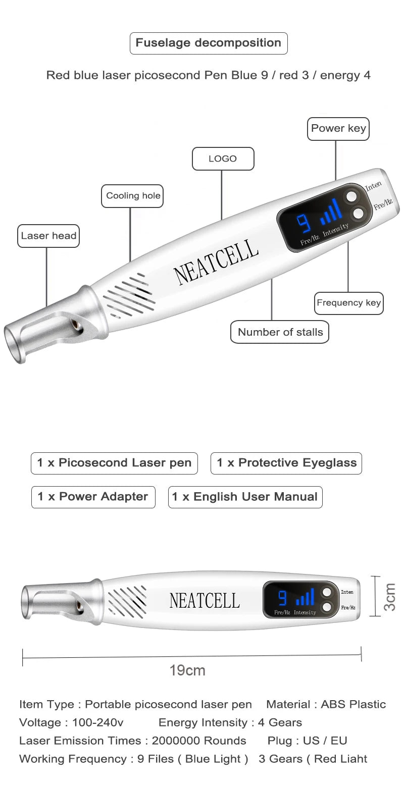 Picosecond Laser Pen for Dark Spot Removal - Portable PMU Machine Permanent Makeup Machines Tidesmit
