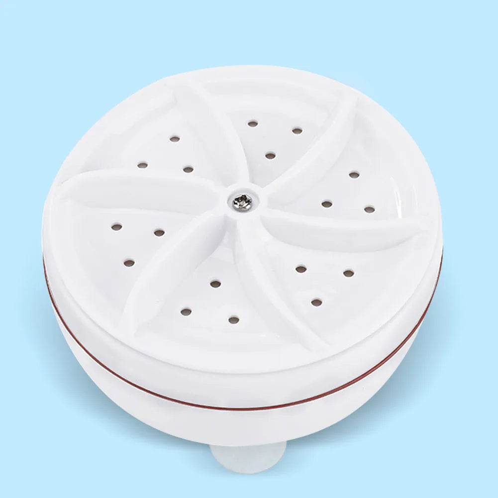Tidesmit portable mini turbine washing machine showing ultrasonic cleaning technology and compact rotation mechanism