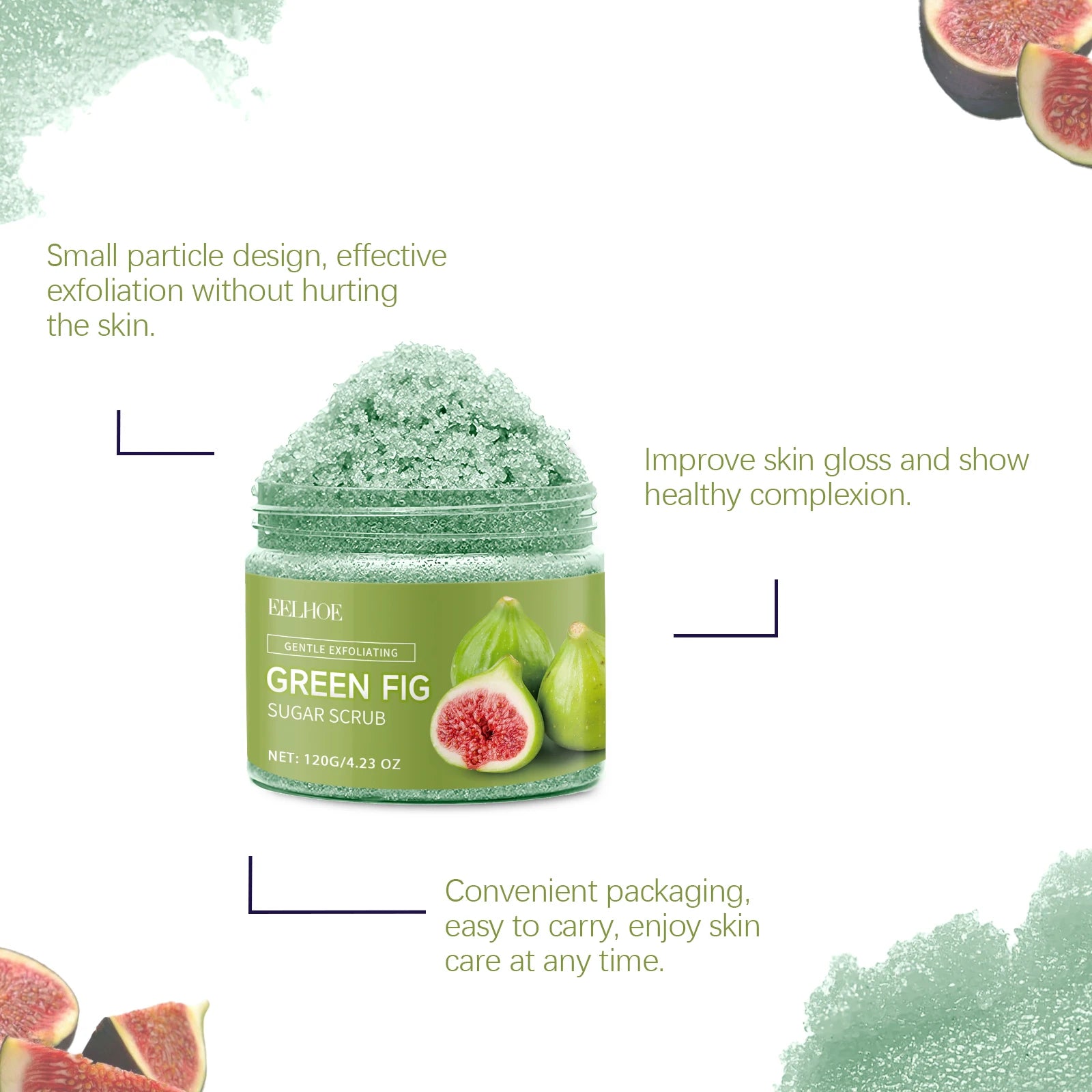 Fig Sugar Body Scrub Exfoliating Moisturizer - Natural Smoothing Care Scrubs Treatments Tidesmit