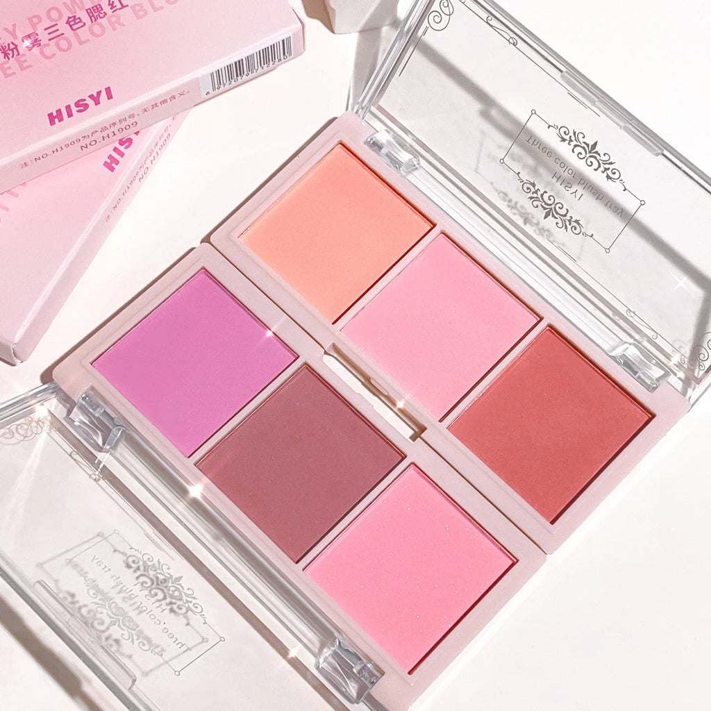 Tidesmit 3-Color Cheek and Eyeshadow Palette in matte milk tea orange for natural nude makeup and long-lasting color