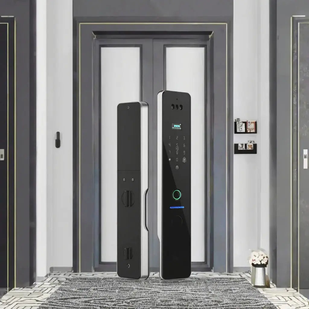 Latest Cerradura Inteligente 3D Face Fingerprint Door Lock Smart Camera Electric Password WiFi Network Memory Card Storage