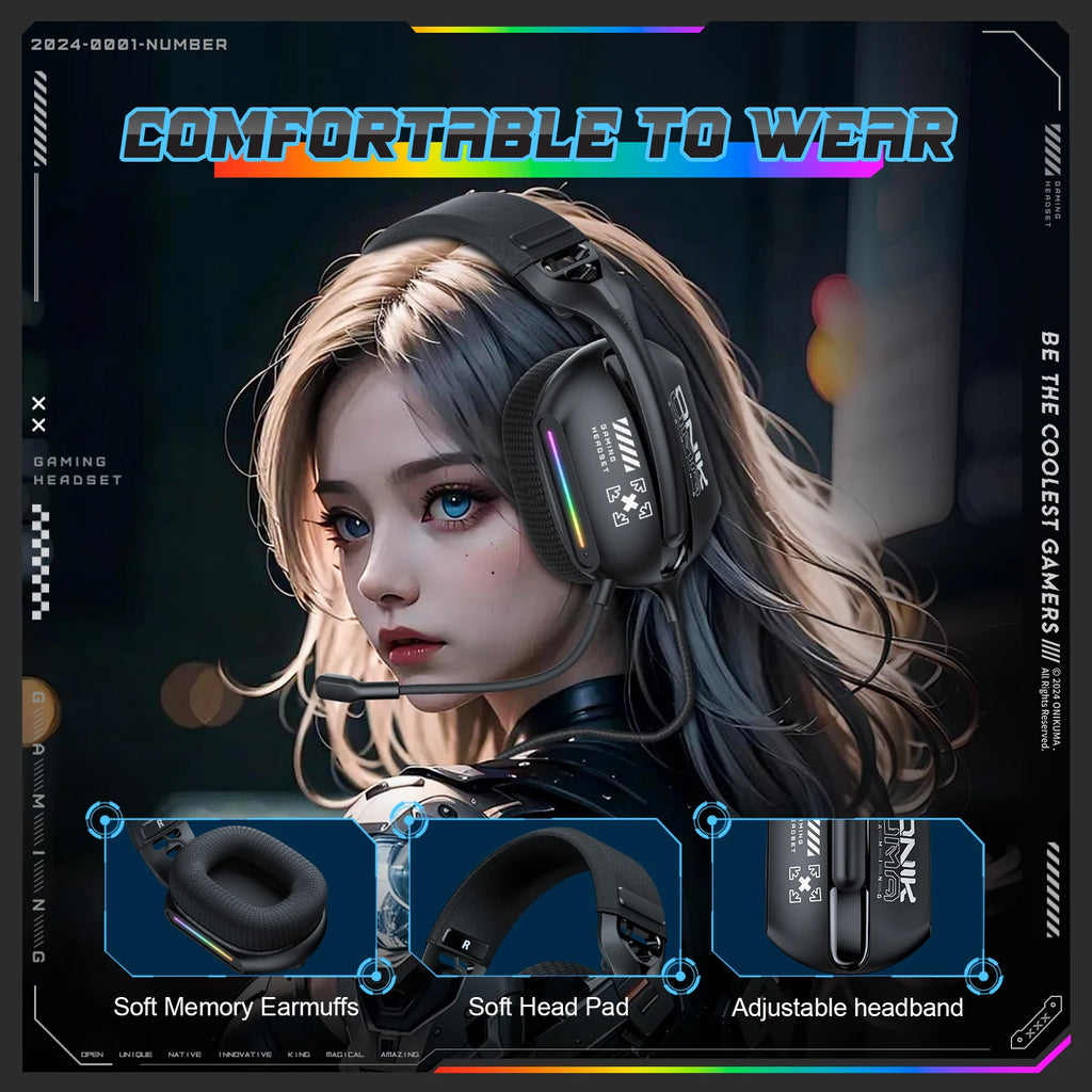 Gaming Headset with Microphone - Noise Cancelling Wired Audio Tidesmit