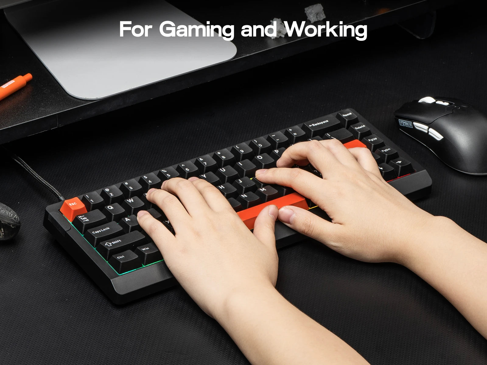 EPOMAKER HE68 Lite 65% ANSI US Layout Tray-Mounted Wired Hall Effect Magnetic Mechanical Keyboard DKS SOCD RGB Backlight