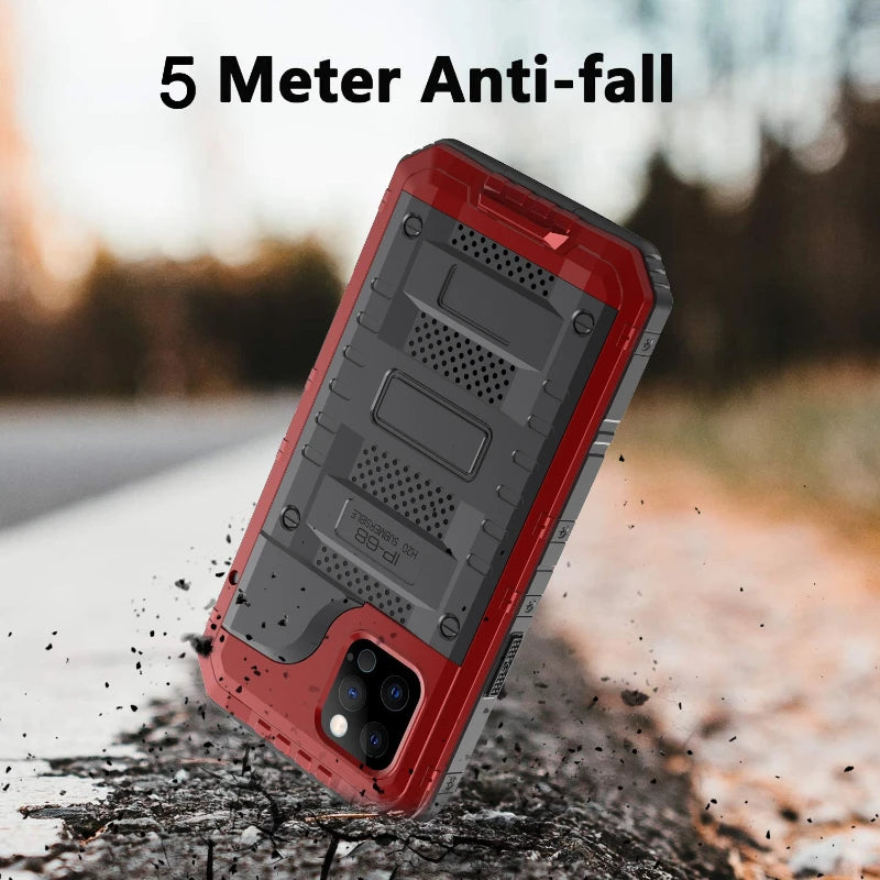 iPhone Shock-Absorbing Metal Case with Integrated Screen Guard Tidesmit