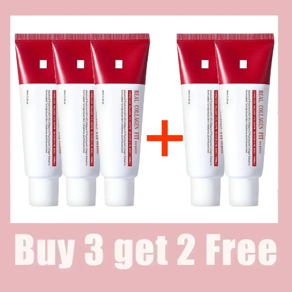 Real Collagen Fit 670,000ppm Peel-Off Mask: 5-pack hydrating elastic facial treatment for glowing glass skin.