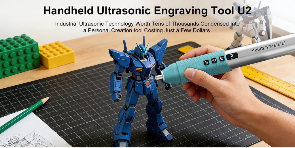 Twotrees Handheld Ultrasonic Cutter U2 Ultrasonic Cutting Knife DIY Electric Carving Tool for Plastic/Resin/3D Printing