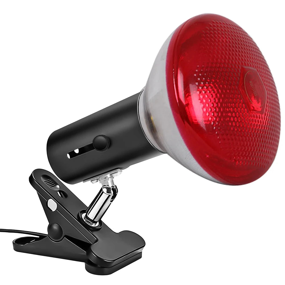 Red Light Therapy Lamp with Holder 300° Adjustable Clamp 660nm&850nm Infrared Combo Bulb for Skin Care Pain Relief and Recovery