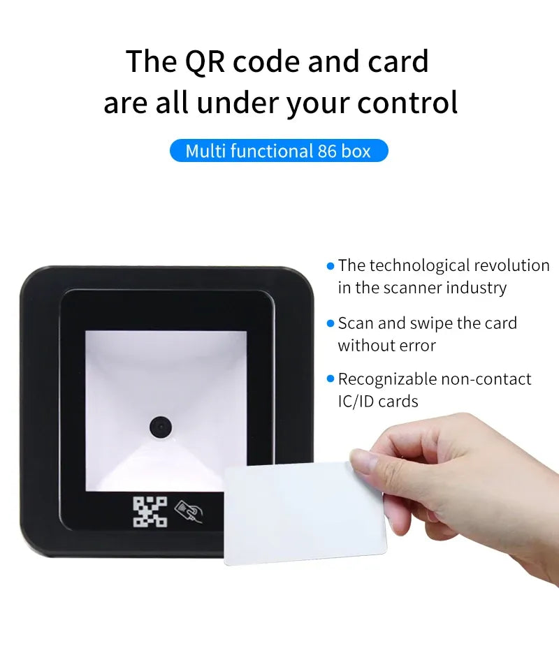 DC 12V RFID Embedded Barcode 2D QR Code Reader Access Control Reader Wegand USB RS232 RS485 Interface QR Scanner 2D Box