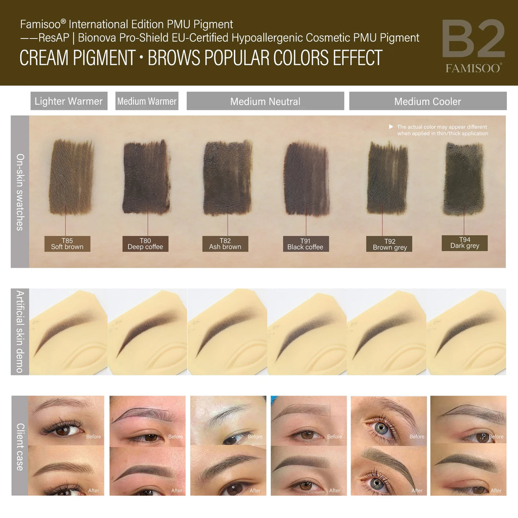 Eyebrow Tattoo Ink - Professional 5ml Microblading Pigment for PMU Machines Permanent Makeup Machines Tidesmit