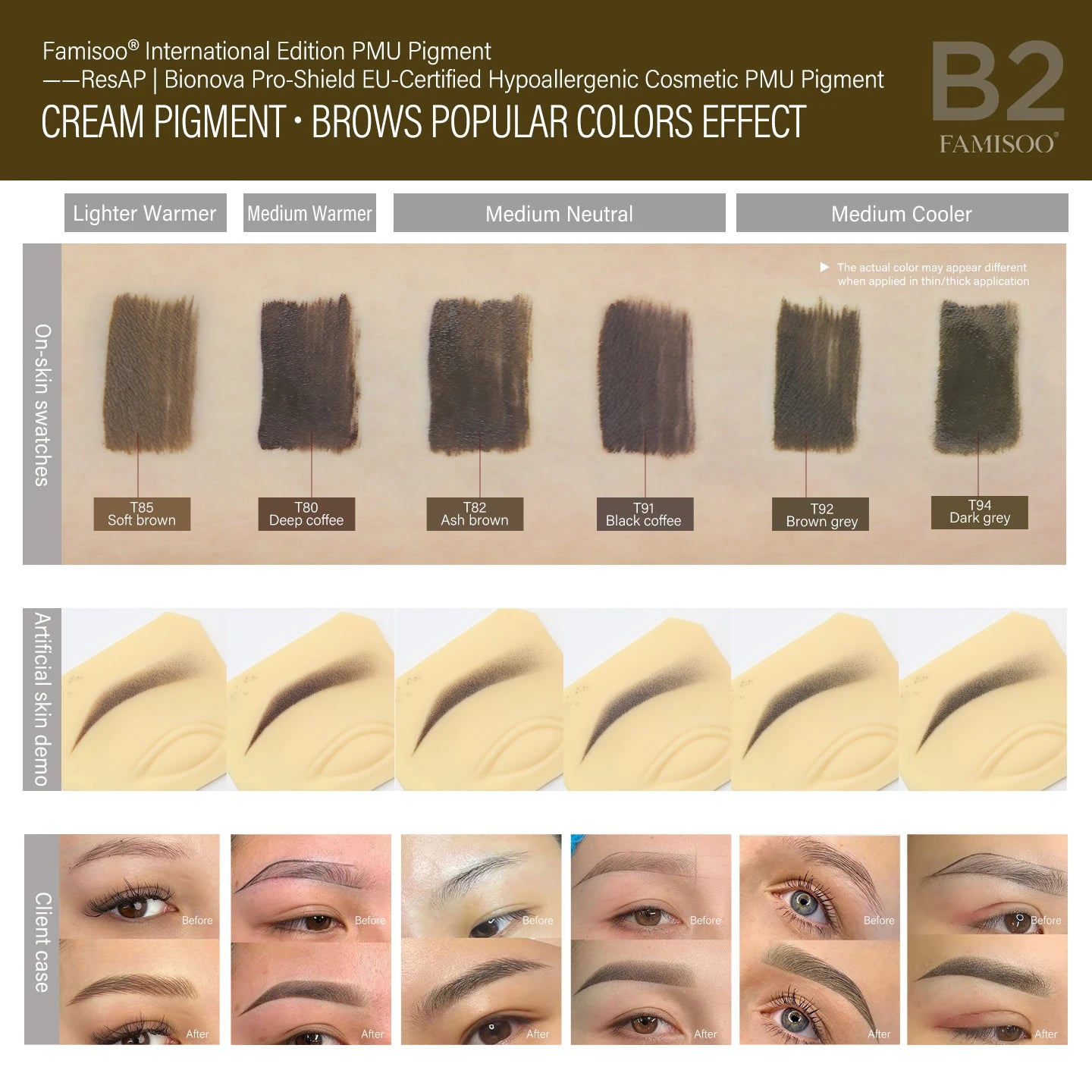 Eyebrow Tattoo Ink - Professional 5ml Microblading Pigment for PMU Machines Permanent Makeup Machines Tidesmit