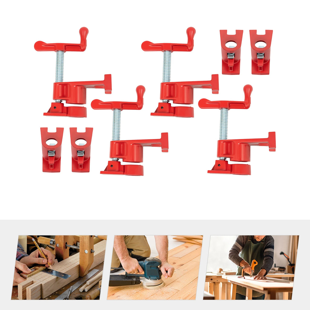 4 Pack Iron Woodworking Clamps,Heavy Duty Cast Iron Quick Release Bar Clamps, Wood Gluing Pipe  3/4" Pipe Clamp Set