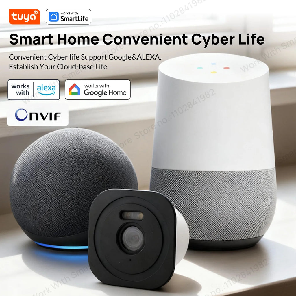 3MP 2K Tuya Window Camera,2.4GHz & 5GHz WiFi Indoor Cameras for Home Security W/Color Night Vision,Person Motion Detection,Easy