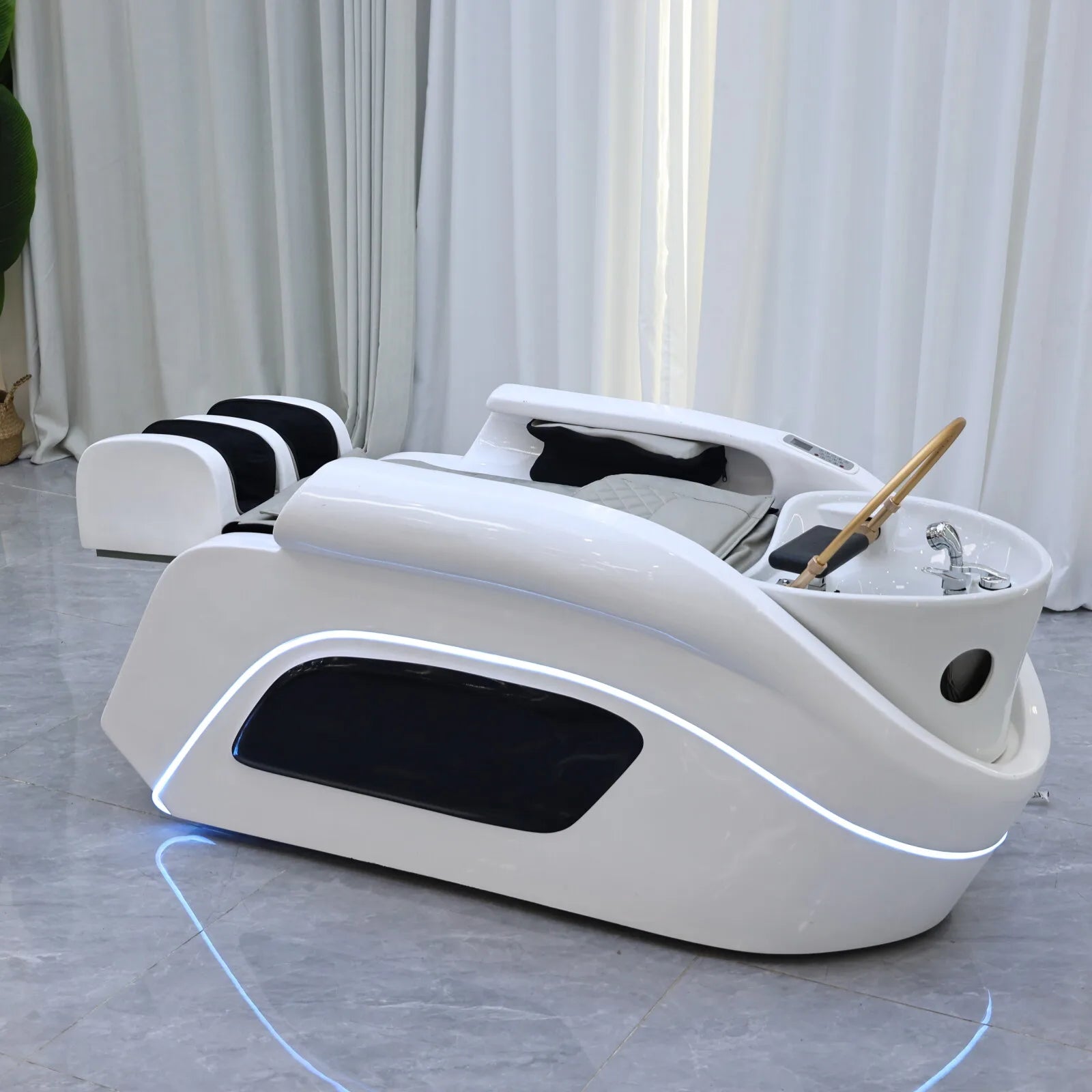 Massage Shampoo Bed for Salons – Ergonomic Hair Wash Station with Heat Massage Chairs Tidesmit