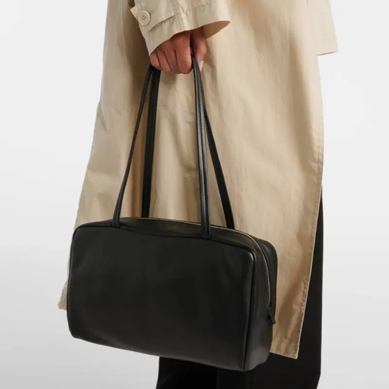 New  sheepskin bowling bag for autumn and winter 2025, high-quality long handled shoulder bag, sheepskin handbag