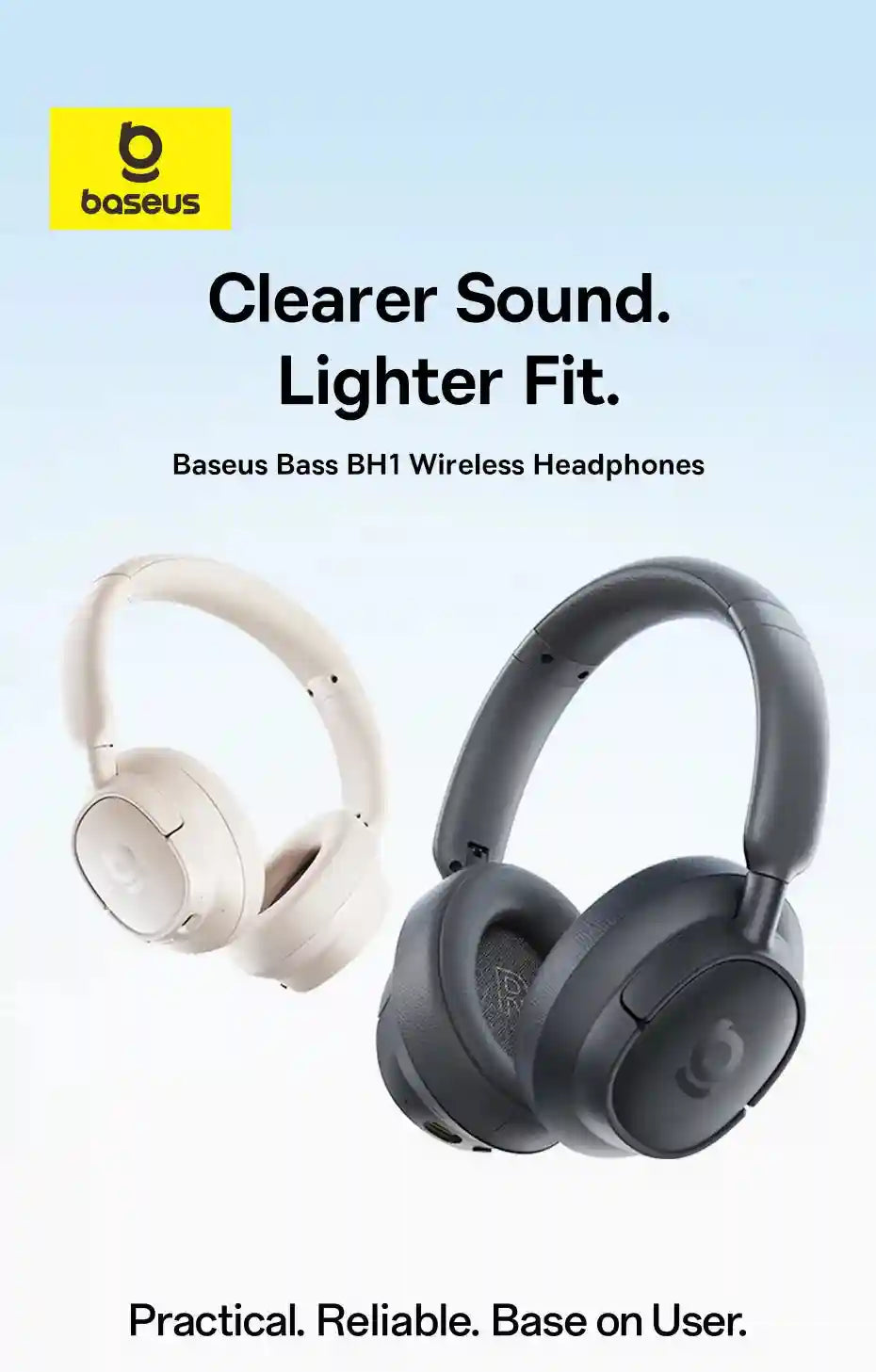 Wireless Headphones Over-Ear with 80-Hour Battery Life | Tidesmit Tidesmit