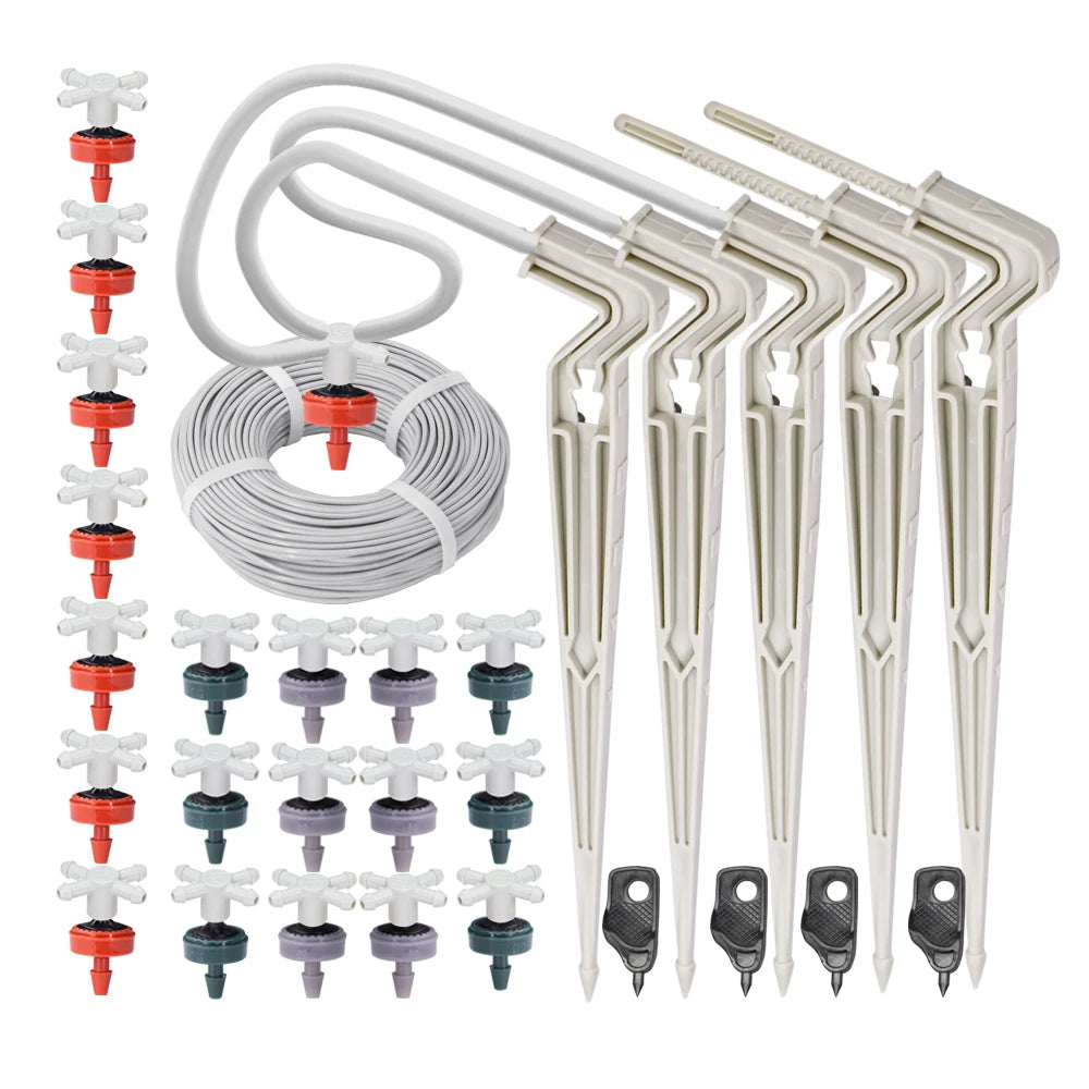 20M 4-Way 3/5mm Hose Arrow Watering System 2 4 8L/H Dropper Irrigation Kit for Garden Greenhouse Bonsai Plants Water Saving Drip