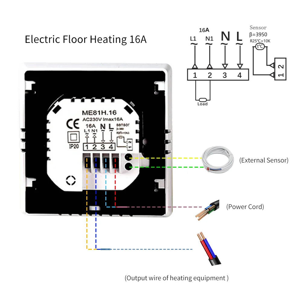 Tidesmit Matter compatible Tuya smart thermostat for efficient WiFi underfloor heating control, image 23 of 25.