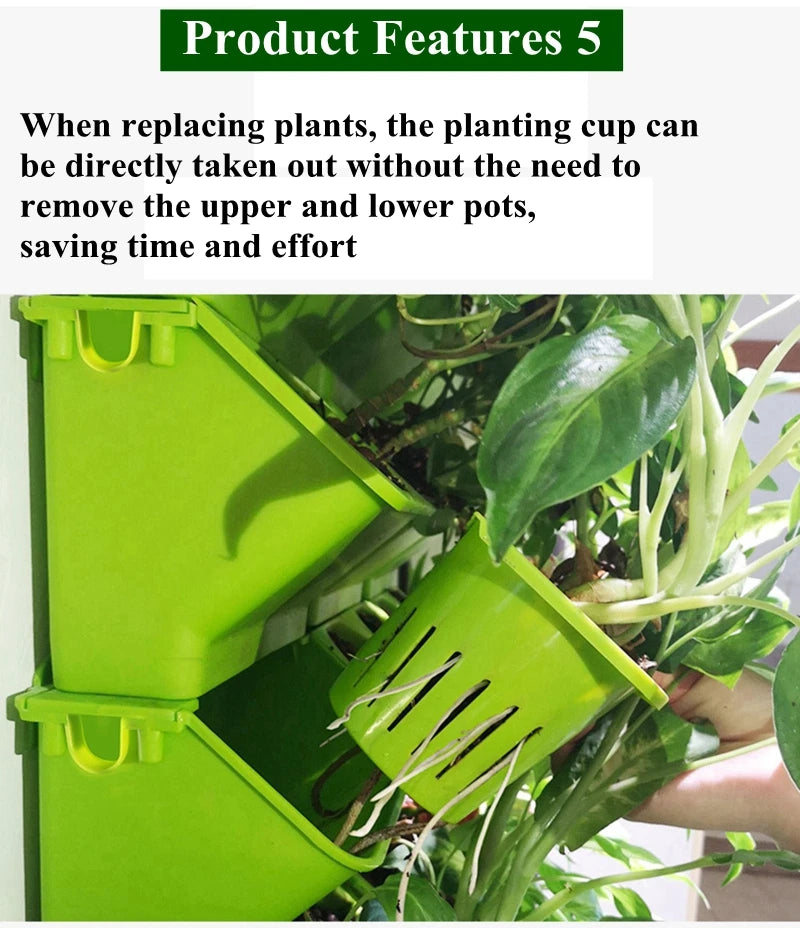 Plant Wall Flowerpot Modular Vertical Greening Basin Stackable Combination Wall Hanging Planter Flower Pots Garden Decoration