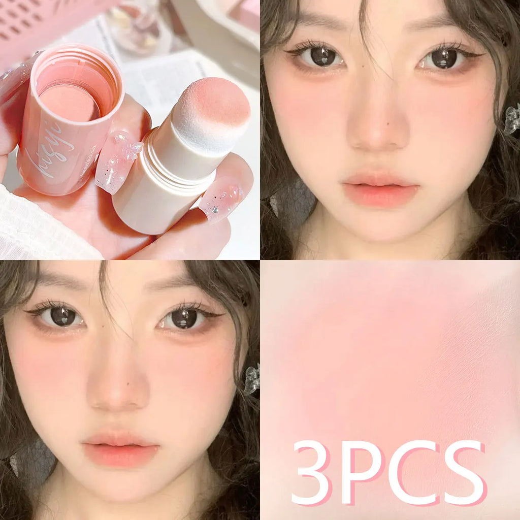 Tidesmit Cloud Soft Matte Blush Stick shade swatch for a natural brightening face makeup look