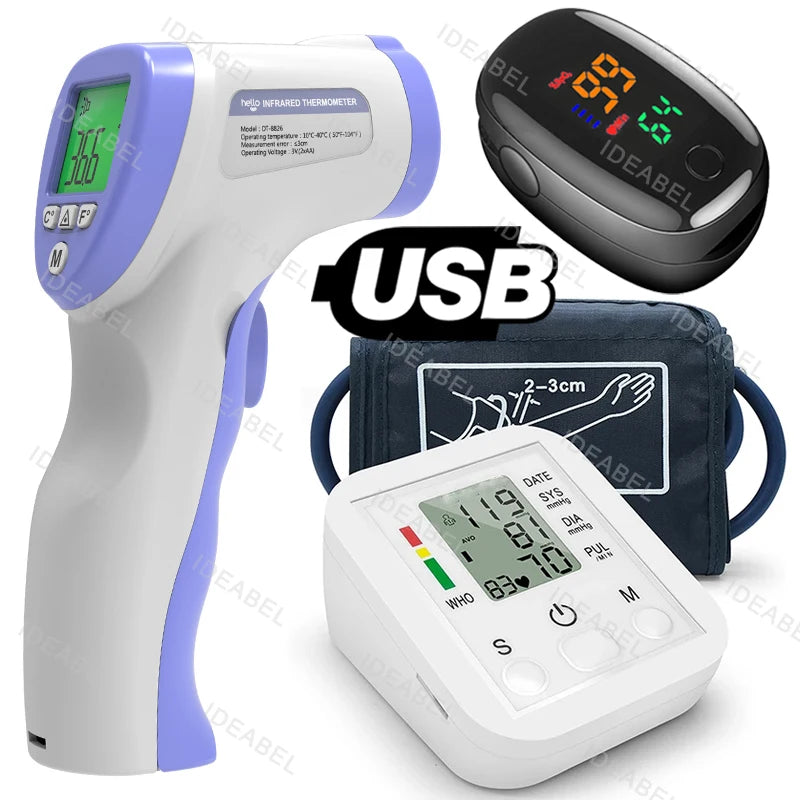 Tensiometer Heart Rate Pulse Meter BP Monitor Healthy Digital Arm Blood Pressure Meter Cuff Medical Automatic Pressure Tonometer