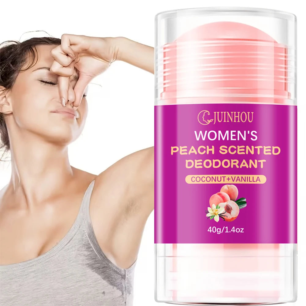 Tidesmit 40g Peach Deodorant Stick for women, moisturizing antiperspirant with light peach scent, travel-friendly size