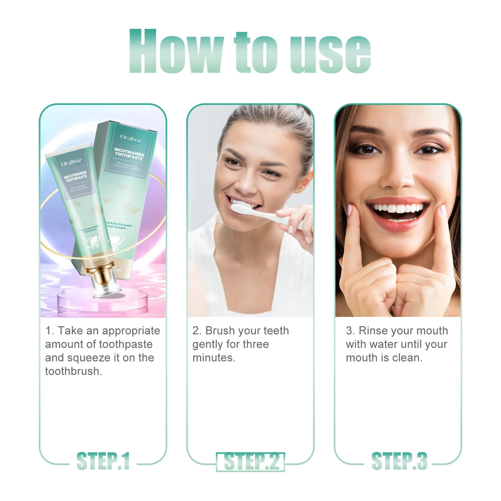 Tidesmit Niacinamide whitening toothpaste for deep stain removal and fresh breath gum soothing oral care