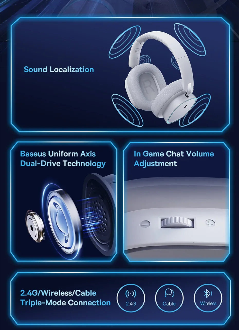 Wireless Gaming Headset 2.4G Bluetooth RGB by Tidesmit Tidesmit