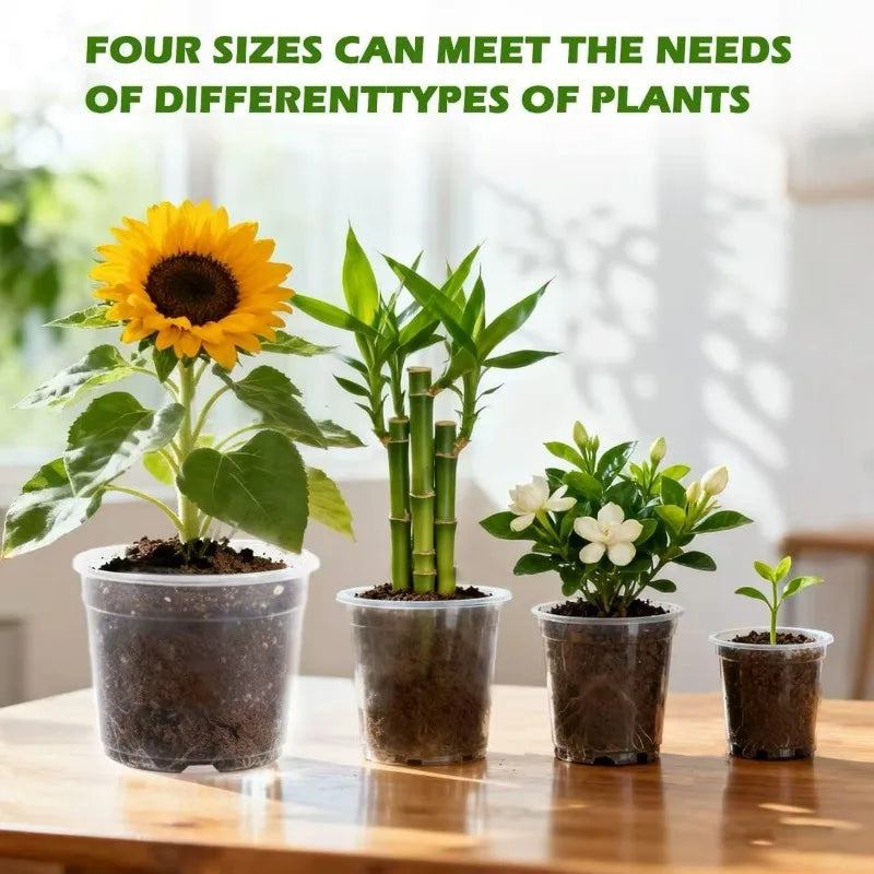 S/M/L/XL Transparent Flowerpot Plant Nursery Pot Seedling Cup Gardening Transplantation Potted Flower Pot Planter Gardening Tool