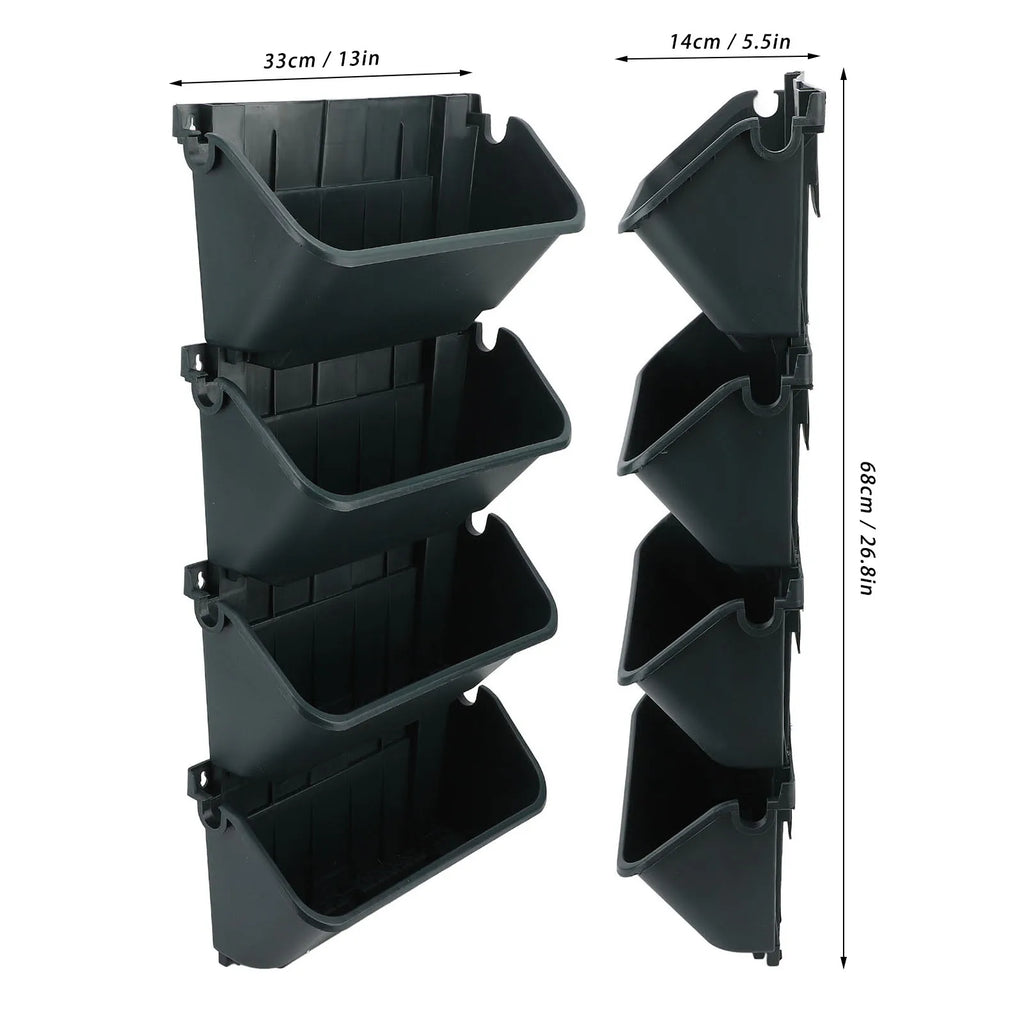 4 Pots Vertical Garden Wall Planter For Growing Flowers/Vegetables Or Other Different Kinds Of Plants Breathable/Space-Saving