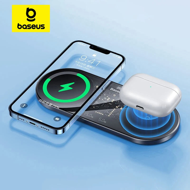 20W Dual Wireless Charger Pad for iPhone and Samsung Qi Certified Tidesmit