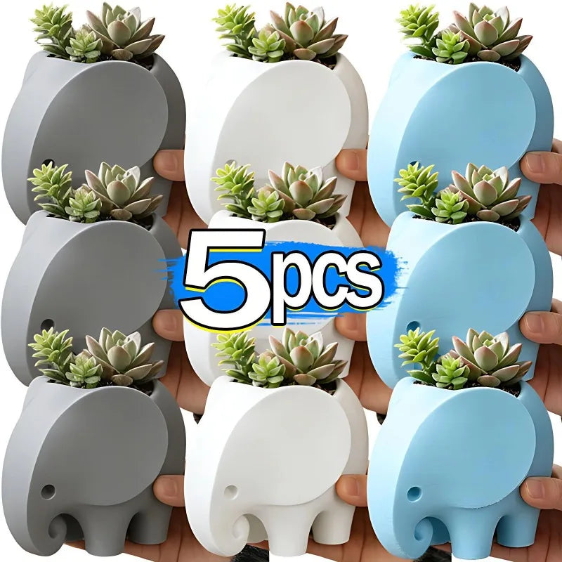 Elephant Shape Succulent Flower Pot Minimalist Practical Ceramic Flowerpot Cute Handmade Plant Pot Gifts Gardening Supplies